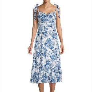 CAARA Toile De Jouy Dress White Blue